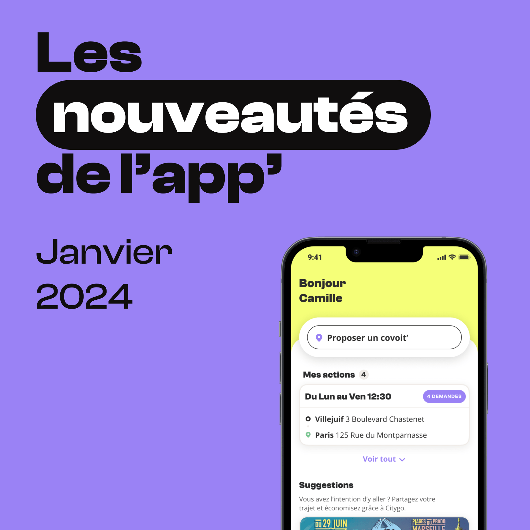 Nouveautés de l'app en janvier